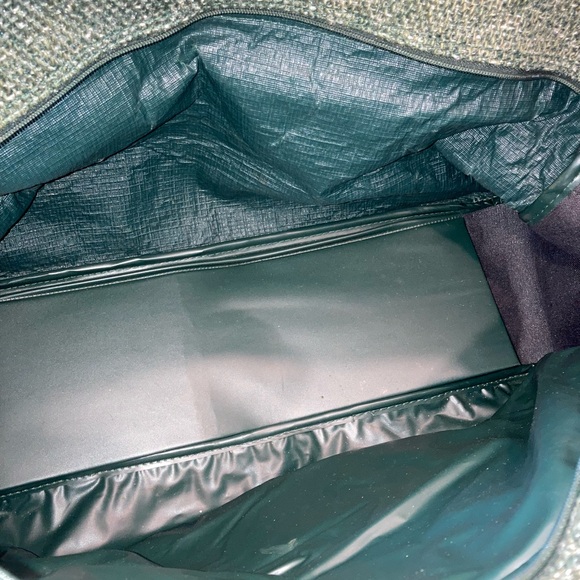 Oscar De La Renta Green Tweed Duffle Bag Luggage Suitcase Travel Bag - Picture 11 of 12